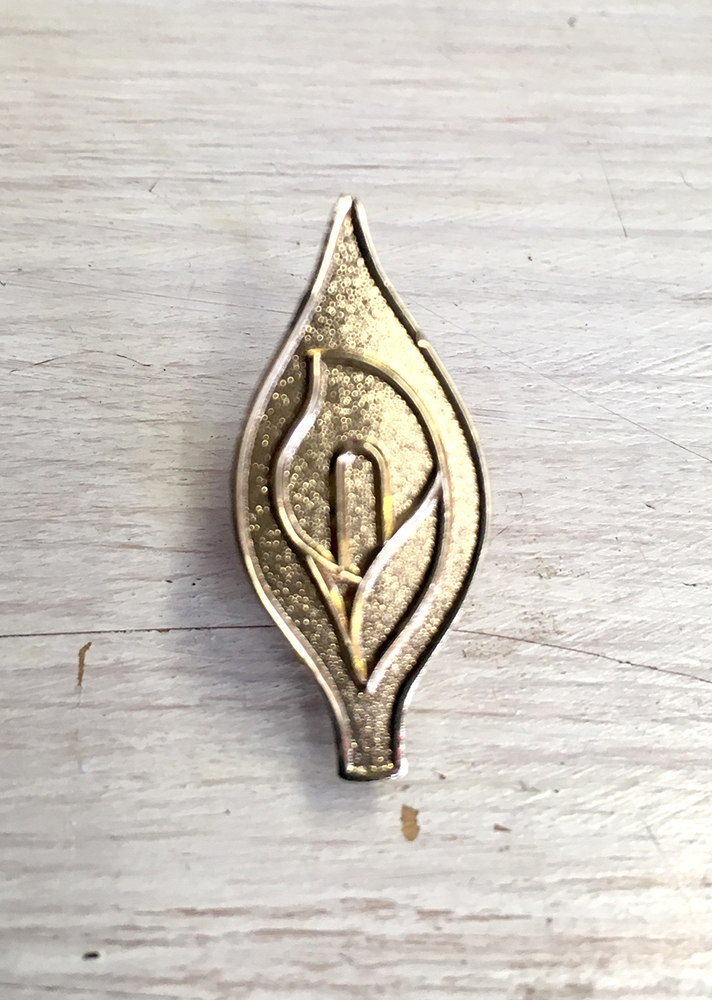 Gold Easter Lily Badge